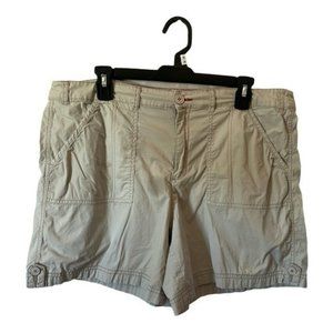 Khakis & Co Womens Hiking Shorts Beige Pockets Size 14